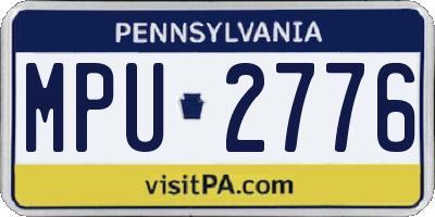 PA license plate MPU2776