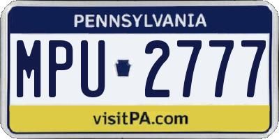 PA license plate MPU2777