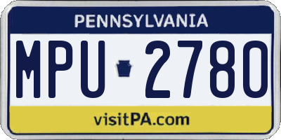 PA license plate MPU2780