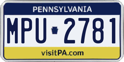 PA license plate MPU2781