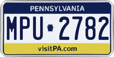 PA license plate MPU2782