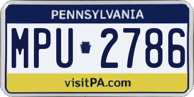 PA license plate MPU2786