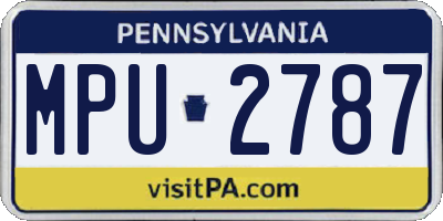 PA license plate MPU2787
