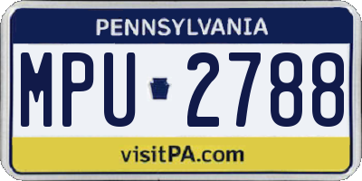 PA license plate MPU2788