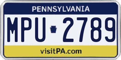 PA license plate MPU2789