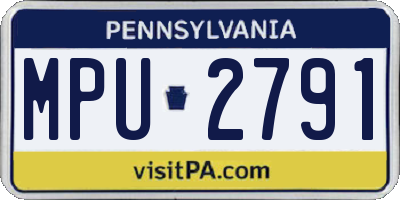 PA license plate MPU2791
