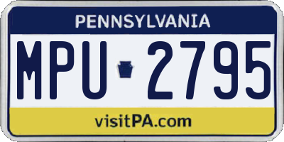 PA license plate MPU2795