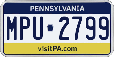 PA license plate MPU2799