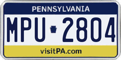 PA license plate MPU2804