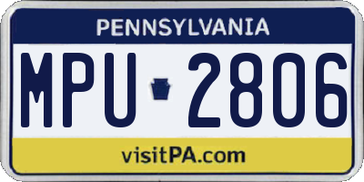 PA license plate MPU2806
