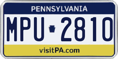 PA license plate MPU2810
