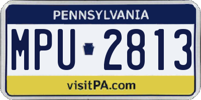 PA license plate MPU2813