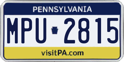 PA license plate MPU2815