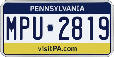 PA license plate MPU2819