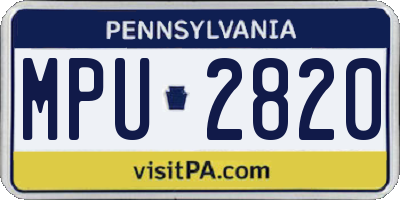 PA license plate MPU2820