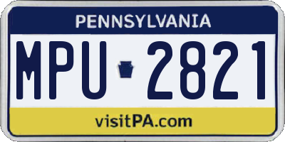 PA license plate MPU2821