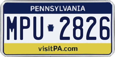 PA license plate MPU2826