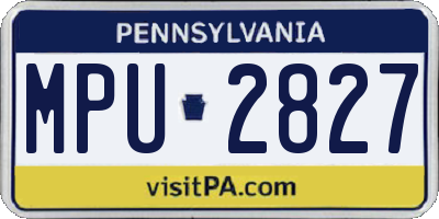 PA license plate MPU2827