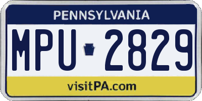 PA license plate MPU2829