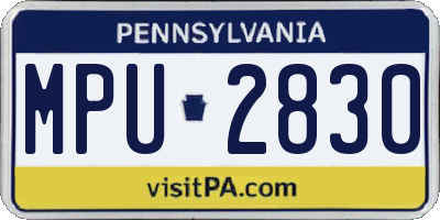 PA license plate MPU2830