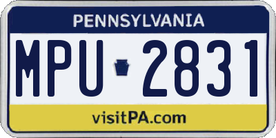 PA license plate MPU2831