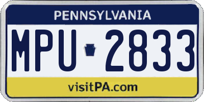 PA license plate MPU2833
