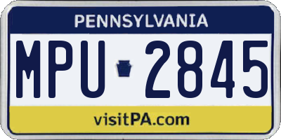 PA license plate MPU2845