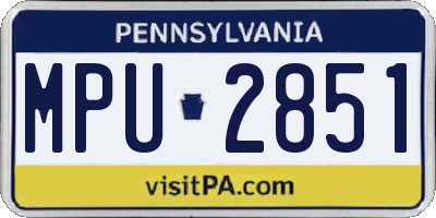 PA license plate MPU2851