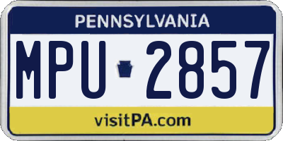 PA license plate MPU2857