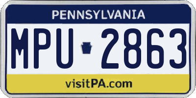 PA license plate MPU2863