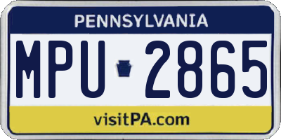 PA license plate MPU2865