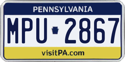 PA license plate MPU2867