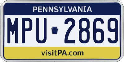 PA license plate MPU2869