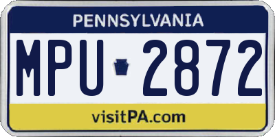 PA license plate MPU2872