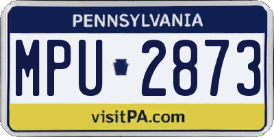 PA license plate MPU2873