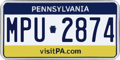 PA license plate MPU2874