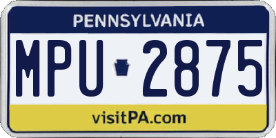 PA license plate MPU2875