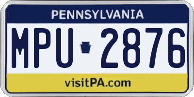 PA license plate MPU2876