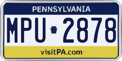 PA license plate MPU2878