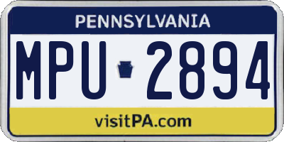 PA license plate MPU2894