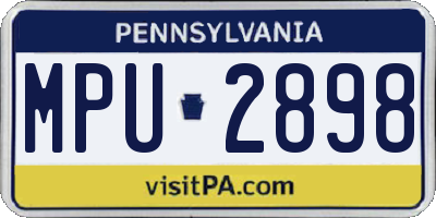 PA license plate MPU2898