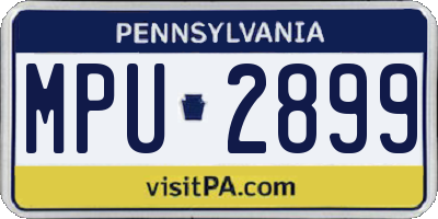 PA license plate MPU2899