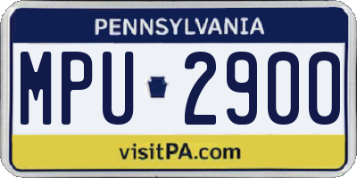 PA license plate MPU2900