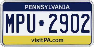 PA license plate MPU2902