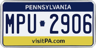 PA license plate MPU2906