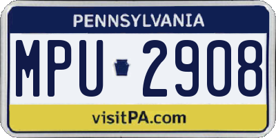 PA license plate MPU2908