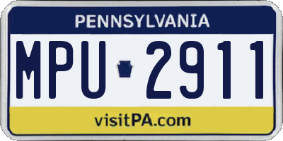 PA license plate MPU2911