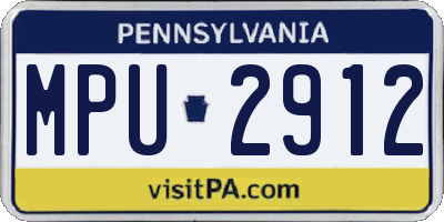 PA license plate MPU2912