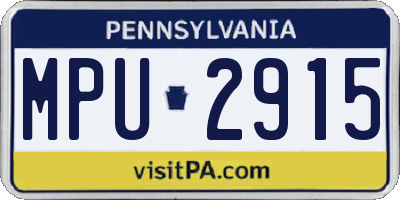 PA license plate MPU2915