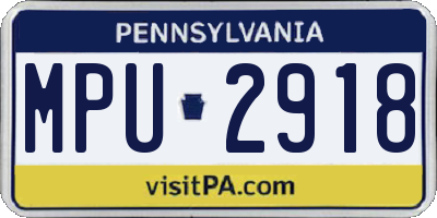 PA license plate MPU2918